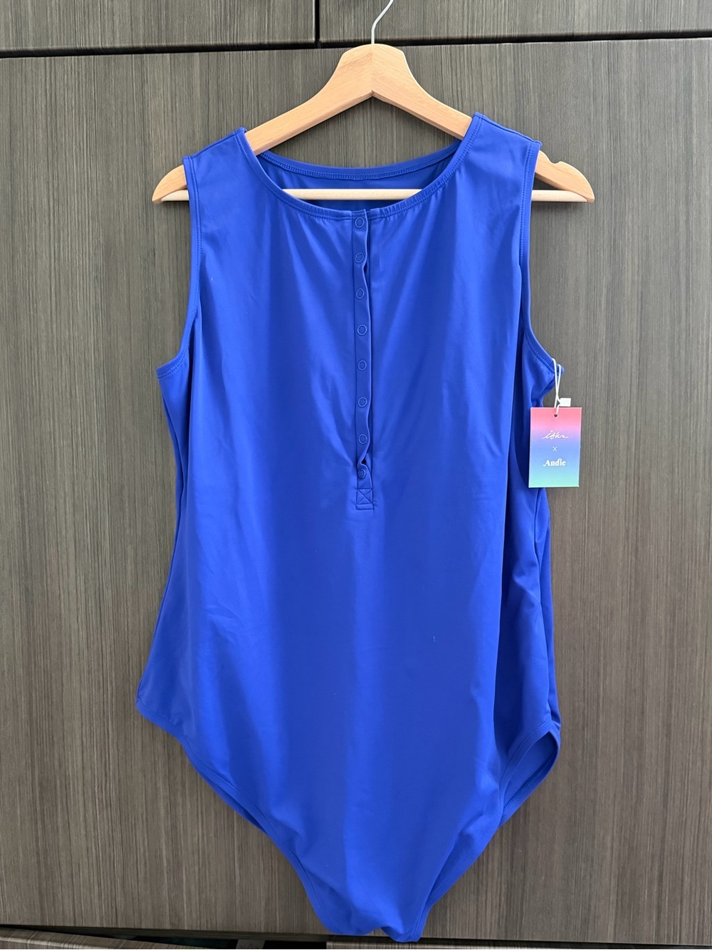 Andie Royal Blue Sleeveless Button-Front Swimsuit